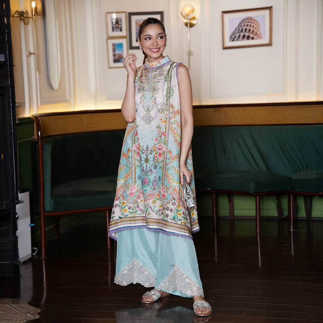 On Pure Raw Silk With Digital Printing ,Paired With Medium Silk Dupata Hai Raw Silk Shalwar