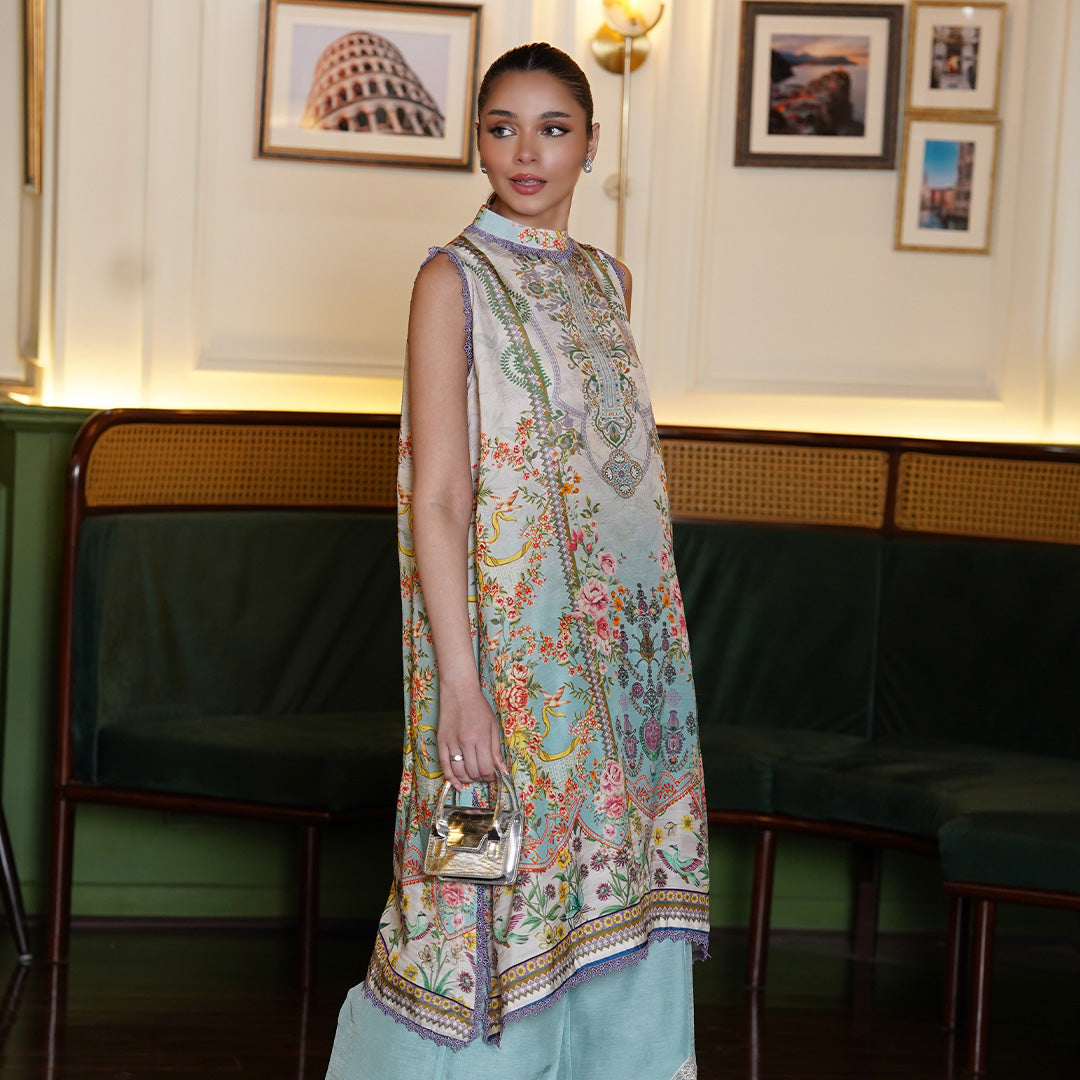 On Pure Raw Silk With Digital Printing ,Paired With Medium Silk Dupata Hai Raw Silk Shalwar