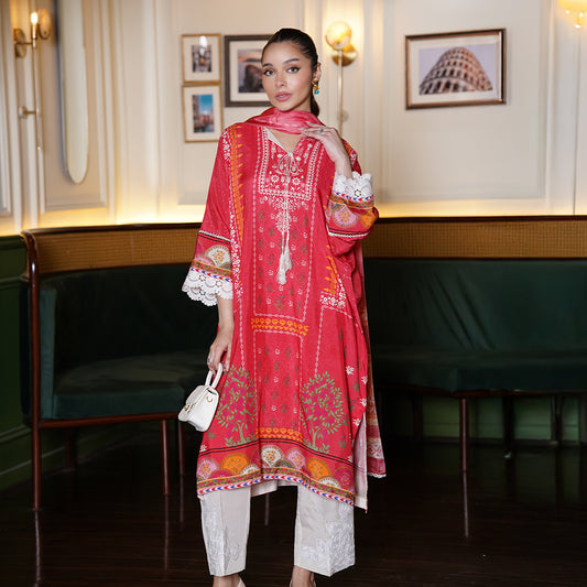 On Pure Raw Silk With Digital Printing ,Paired With Medium Silk Dupata Hai Raw Silk Shalwar