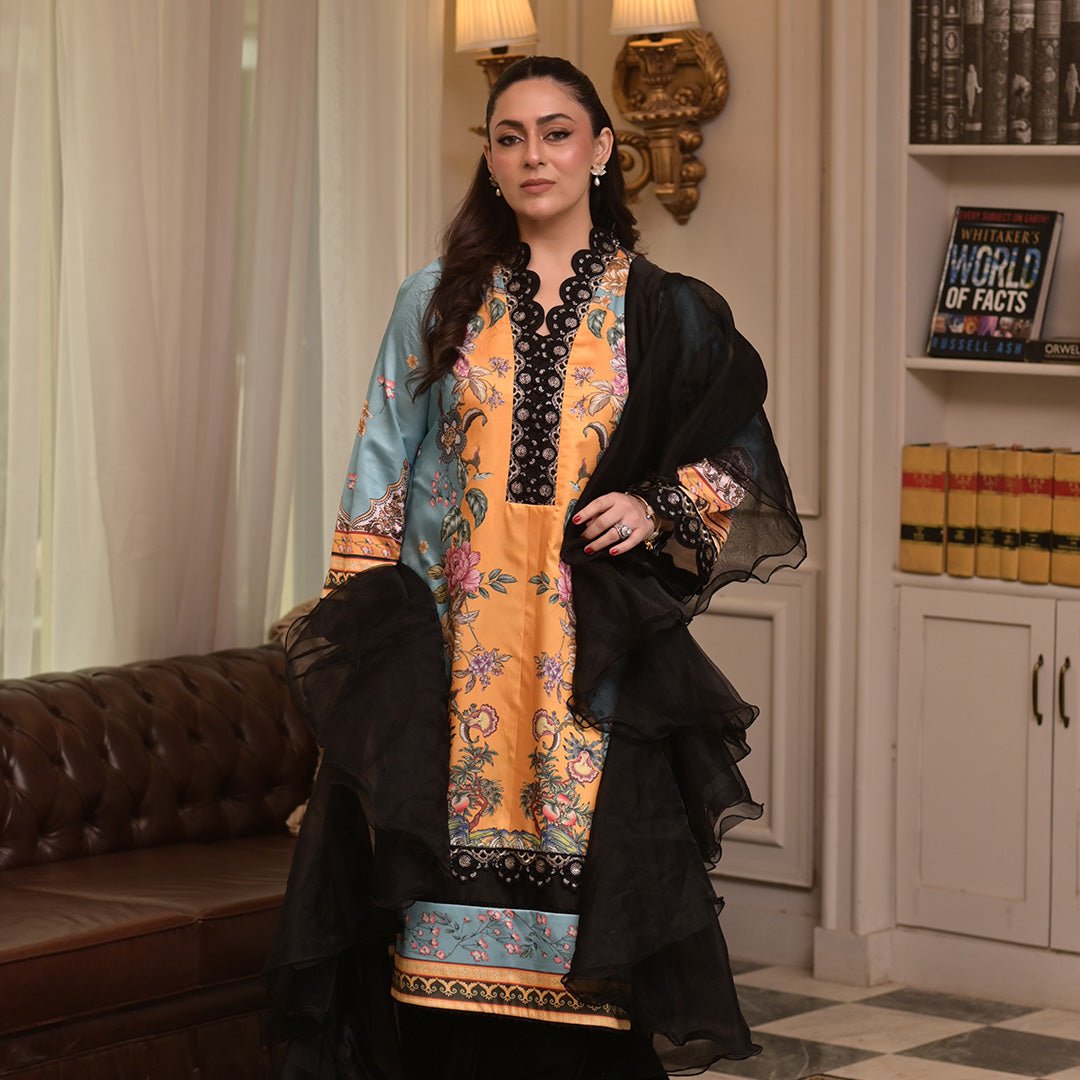 On pure silk with intricate laces paired with wide bottom silk pants and dupata