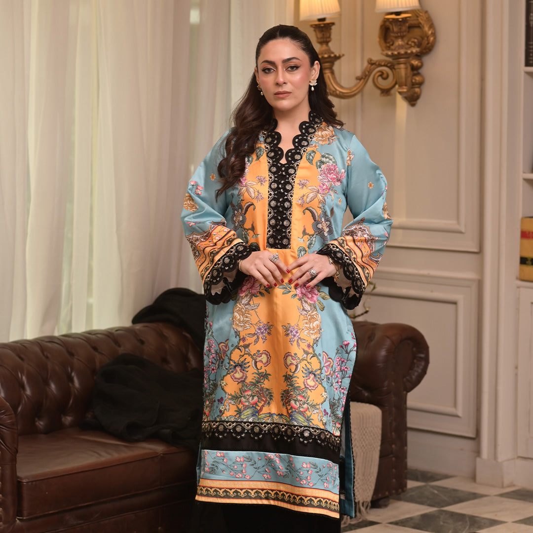 On pure silk with intricate laces paired with wide bottom silk pants and dupata