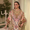 Digital print on pure shamoz with hand embroidery and embellishments paired with organza dupata