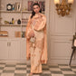 On pure tussle silk with hand embroidery and embellishment paired with block printed organza dupatta and flared pants
