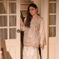 Heavy Silk Beig Colour Embelished Shirt and Lama Silk Trouser.