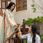 3-Piece Stitched Lawn Suit with Vibrant Floral Artwork and Striking Borders
